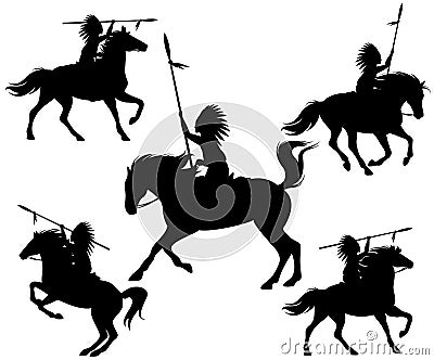 Wild west silhouettes Vector Illustration