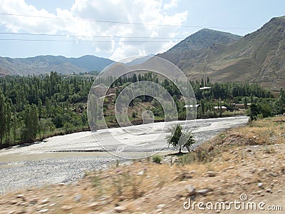 Wild wiver in the mountains with too much water Stock Photo