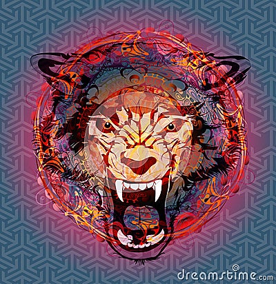 Wild wolf Vector Illustration