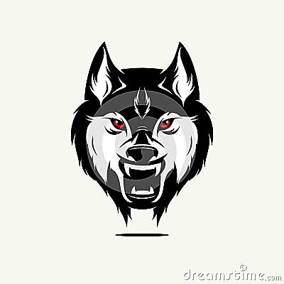 Wild wolf face Vector Illustration