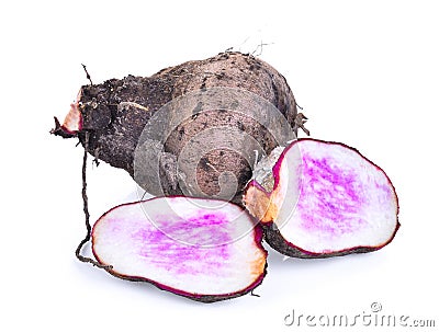 Wild yam,Doscorea hispida Dennst isolated on white background Stock Photo