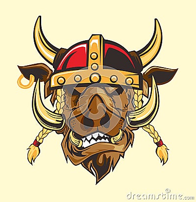 Wildboar viking cartoon in vector Vector Illustration