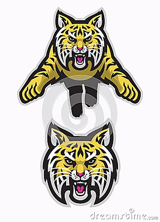 Wildcats mascot attacking in american sport mascot style Vector Illustration