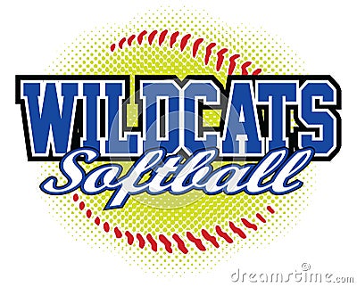 Wildcats Softball Design Vector Illustration