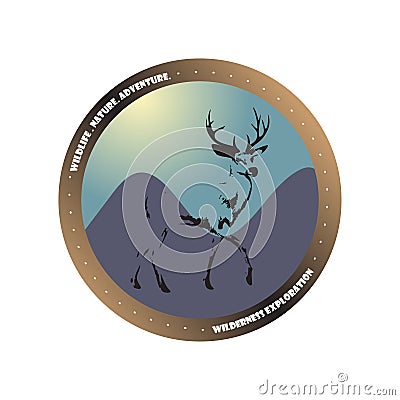 Wilderness adventure explorer outdoor badge Vector Illustration