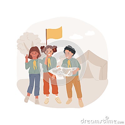 Wilderness survival camp isolated cartoon vector illustration. Vector Illustration
