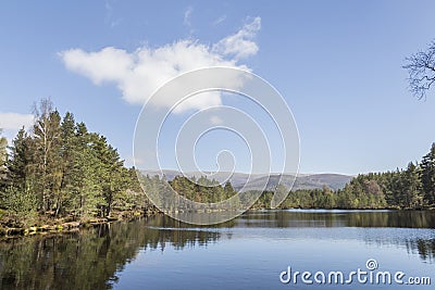 Uath Lochan at Glen Feshie in the Cairngorms National Park of Scotland. Stock Photo