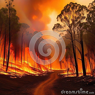 Wildfire in the Australian Cartoon Illustration