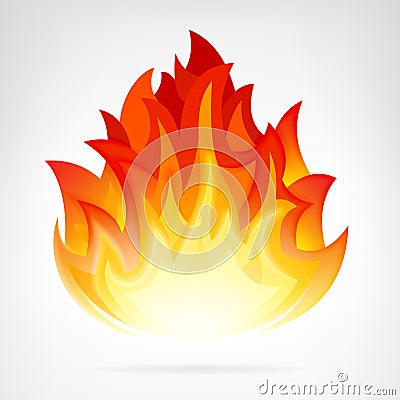 Wildfire flame isolated vector element Vector Illustration