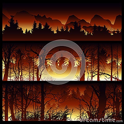 Wildfire vector background. Vector Illustration