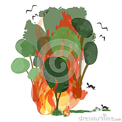 Wildfire vector illustration isolated on white background Vector Illustration