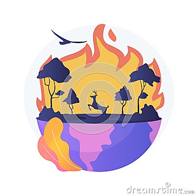 Wildfires abstract concept vector illustration. Vector Illustration