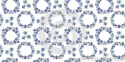 Wildflower cherry flowers flower pattern in a watercolor style. Stock Photo