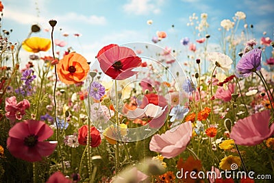 Wildflower Meadows. Nature's Tapestry Stock Photo