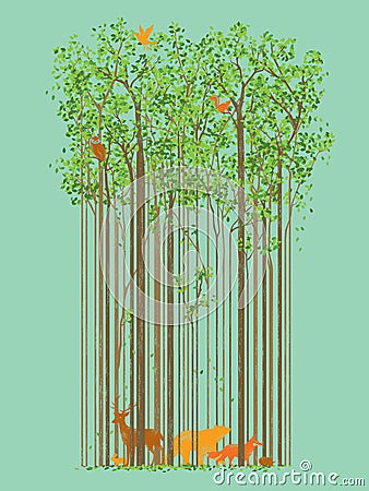 Animal and nature Vector Illustration