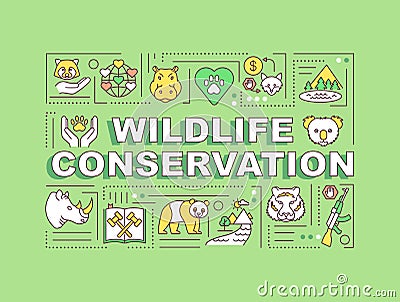 Wildlife conservation word concepts banner Vector Illustration