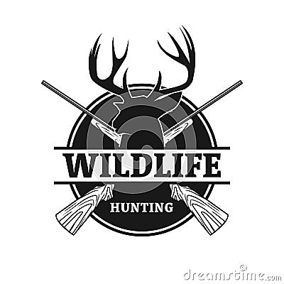 wildlife hunting emblem design Vector Illustration