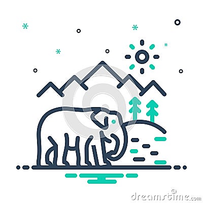 Mix icon for Wildlife, fauna and flora Vector Illustration