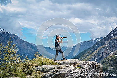 Wildlife photographer Stock Photo