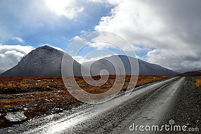 Wildlife Photography Mountain Clouds Road Stock Photo