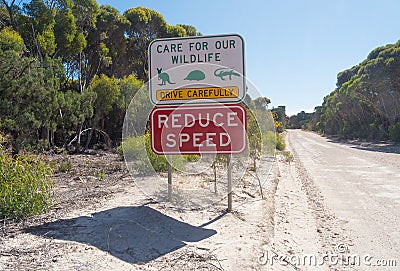 Wildlife road sign in Australia Stock Photo