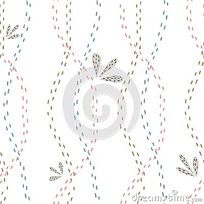 Wildwood floral seamless pattern. Vector forest print. Vector Illustration