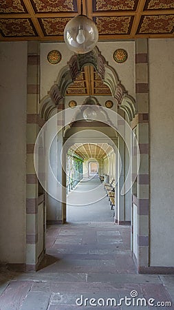 Wilhema Zoo Germany historical building park arch Stock Photo