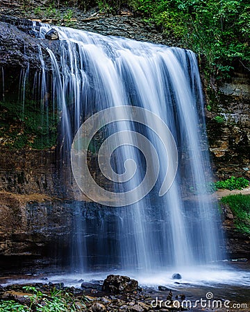 Wilke Glen and Cascade Falls in Osceola, Wisconsin during summer. Stock Photo