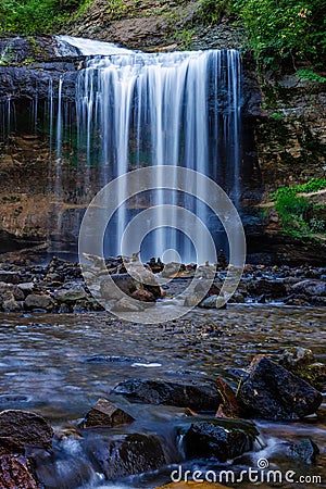 Wilke Glen and Cascade Falls in Osceola, Wisconsin during summer. Stock Photo