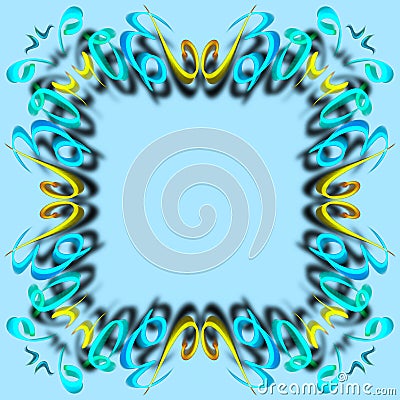 Will, color volumetric border from the Ukrainian word will, blue background, space for text, frame with shadow Stock Photo