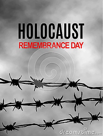 We Will Never Forget. Holocaust Remembrance Day. International Day of Fascist Concentration Camps and Ghetto Prisoners Liberation Vector Illustration