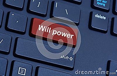 Will power words on computer keyboard Stock Photo