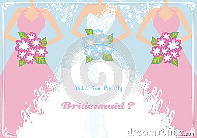 Will You Be My Bridesmaid Vector Illustration