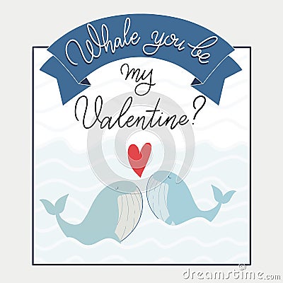 Will you be my Valentine text Vector Illustration