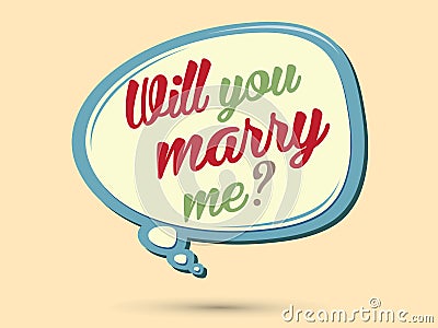 Will you marry me text Vector Illustration