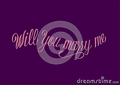 Will you marry me typography design Stock Photo