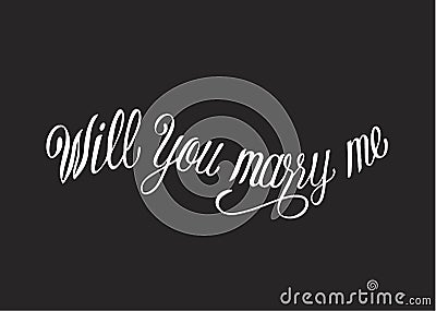 Will you marry me typography design Stock Photo