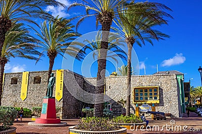 Willemstad, Curacao, Netherlands - December 5, 2019: Cannon at Rif Fort, Willemstad, Curacao, Caribbean Editorial Stock Photo