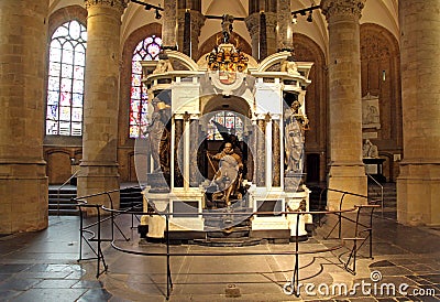 William of Orange - tomb in church at Delft, Netherlands Editorial Stock Photo