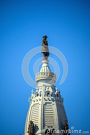 William Penn statue on a top of City Hall Philadelphia Stock Photo