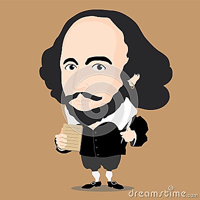 William Shakespeare Character Vector Illustration