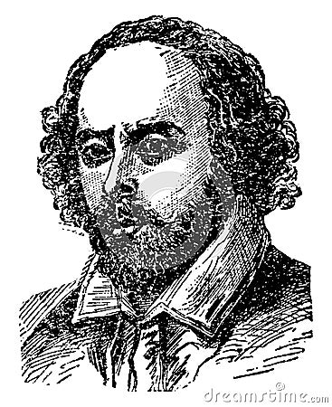 William Shakespeare, vintage illustration Vector Illustration