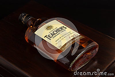 William Teacher and Sons Scotch Whisky gift bottle Editorial Stock Photo