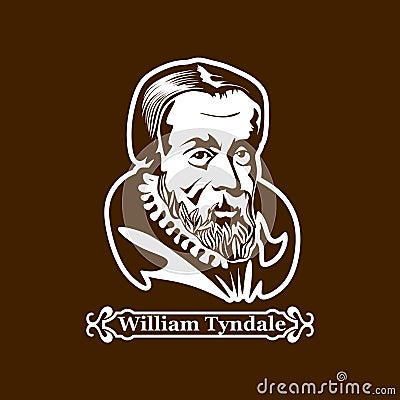 William Tyndale. Protestantism. Leaders of the European Reformation Vector Illustration