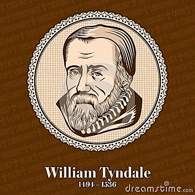 William Tyndale 1494-1536 was an English scholar who became a leading figure in the Protestant Reformation Vector Illustration