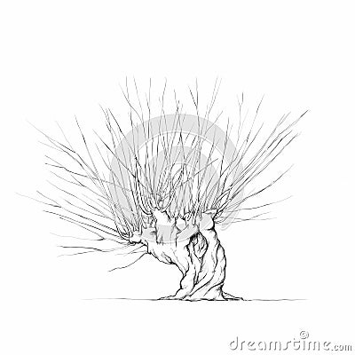 Illustration of a Willow tree Stock Photo