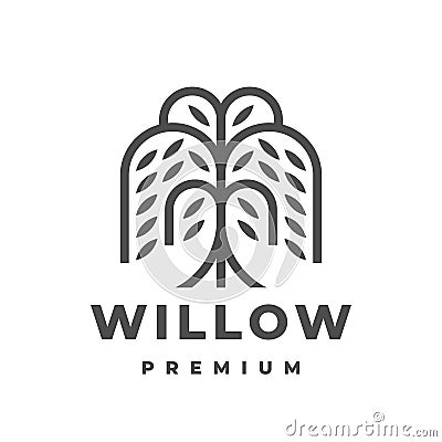 Willow tree logo design Vector Illustration