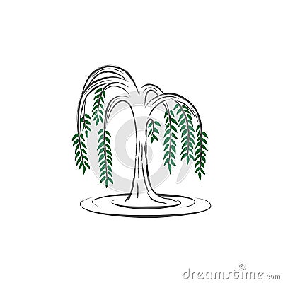 Willow tree vector illustration Vector Illustration