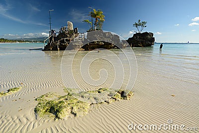 Willy Rock. White Beach. Boracay Island. Malay. Aklan. Western Visayas. Philippines Editorial Stock Photo