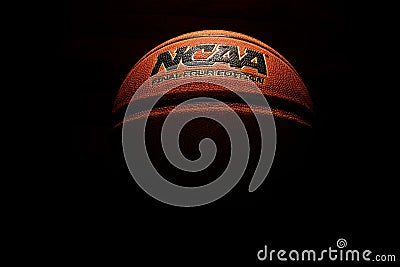 Wilmington,NC - USA - 05-07-2021: An NCAA Final Four Edition basketball on dark background Editorial Stock Photo